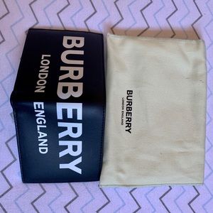Burberry Logo Print Leather Bifold Wallet